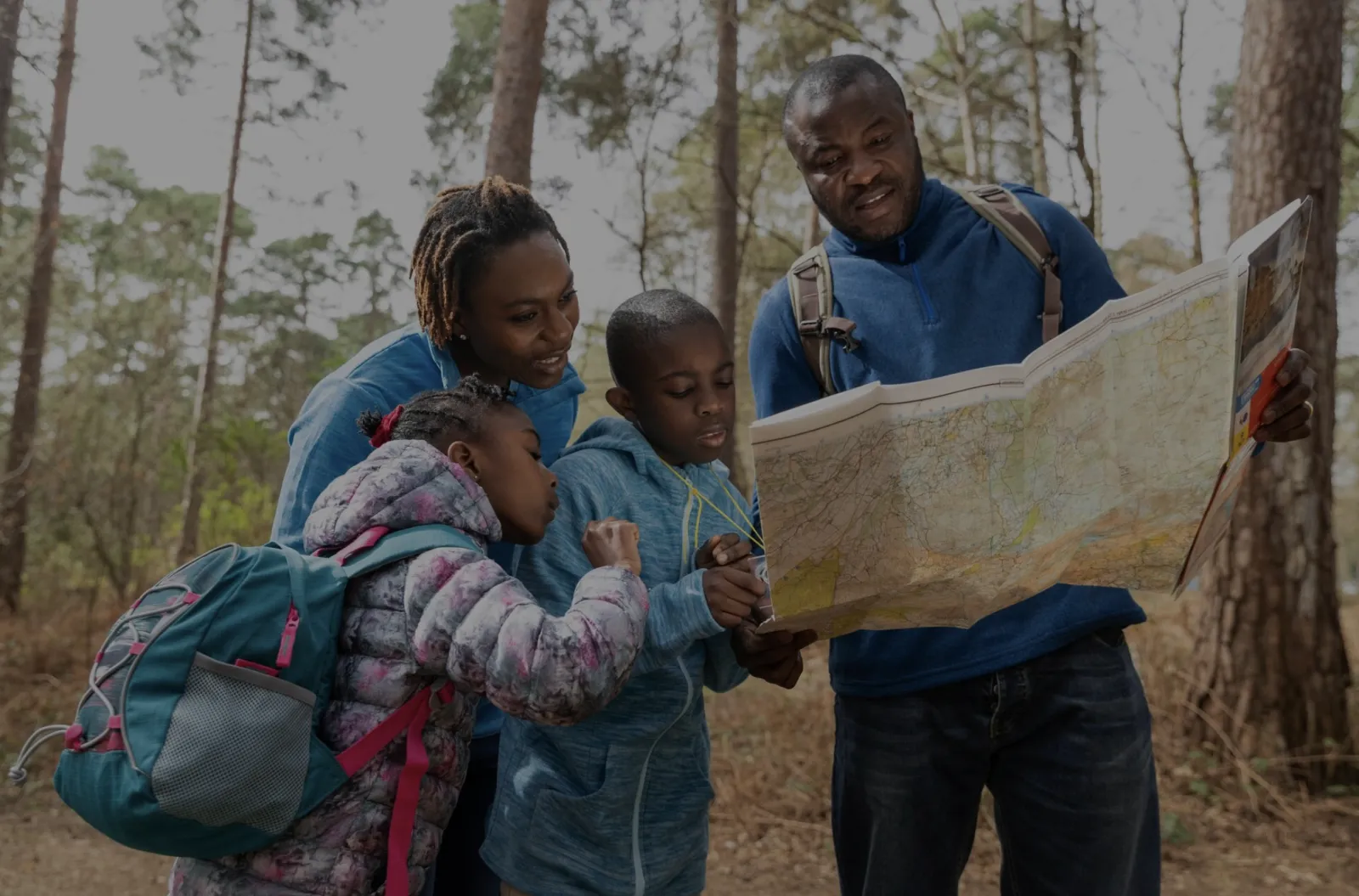 Family on safari in Tanzania