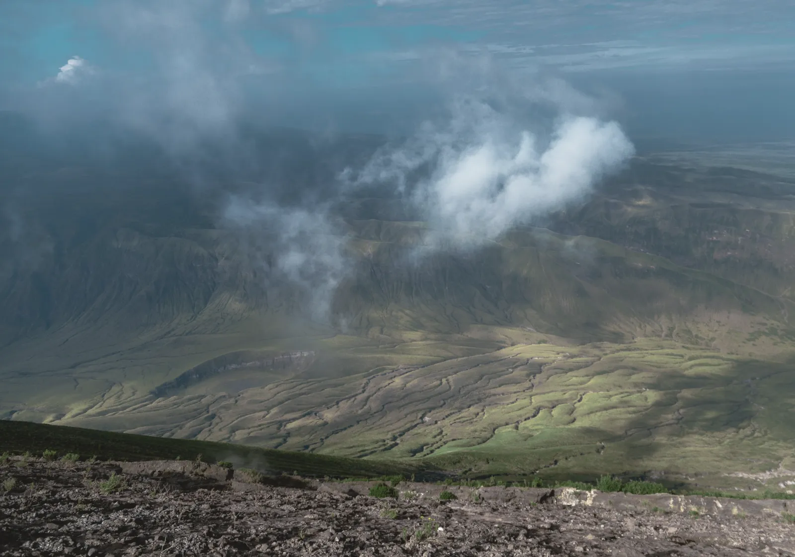 Kilimanjaro summit above clouds